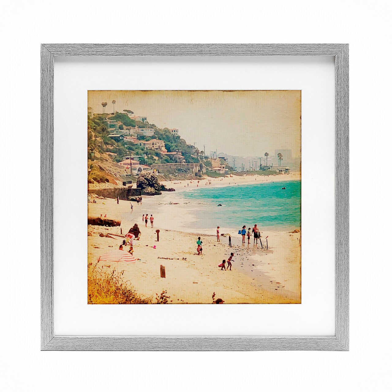 Stupell Industries Vintage Summer Beach Day Framed Print Under Glass, design by Marina Drasnin